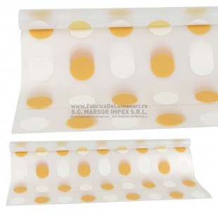 Celofan alb cu buline galbene 58x58 cm 20 coli